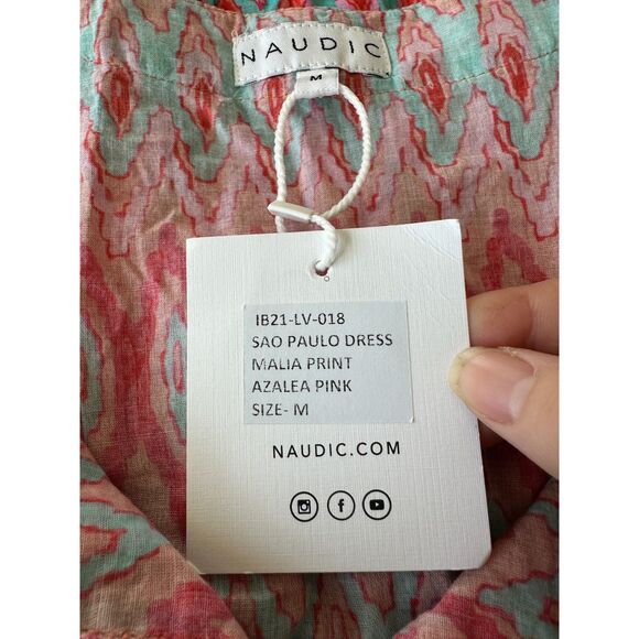 NWT Naudic Sao Paulo Dress Malia Print Azalea Pink Size Medium - Picture 7 of 9